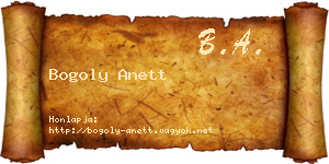 Bogoly Anett névjegykártya
