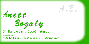 anett bogoly business card